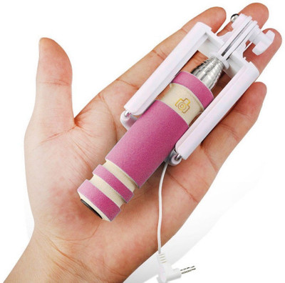 

Link+ Cable Selfie Stick(Pink, White)