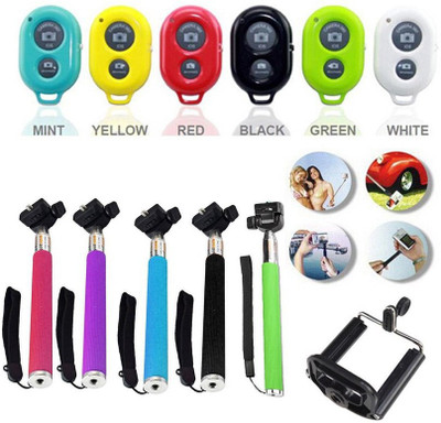 

Swiftech Bluetooth Selfie Stick(Multicolor, Remote Included)