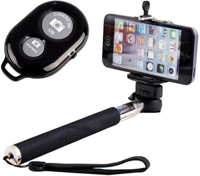 

Saara Fashions Cable Selfie Stick(Black, Remote Included)