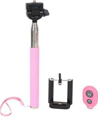 

Corcepts Bluetooth Selfie Stick(Pink, Remote Included)