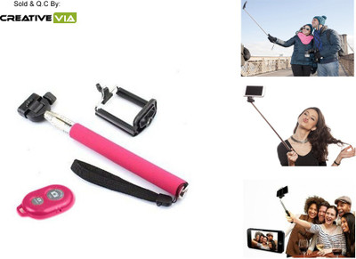 Creative Via Bluetooth Selfie Stick(Pink, Remote Included)