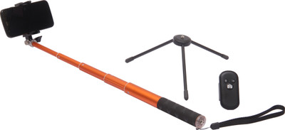 

Quirk Tech Bluetooth Selfie Stick(Orange, Remote Included)