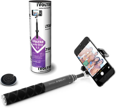 Voltaa #SELFY Bluetooth Selfie Stick(Grey, Remote Included) Flipkart
