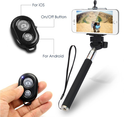 

Evana Bluetooth Selfie Stick(Multicolor, Remote Included)
