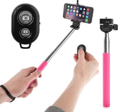 

Voltaa Bluetooth Selfie Stick(Pink, Remote Included)