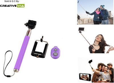 

Creative Via Bluetooth Selfie Stick(Purple, Remote Included)