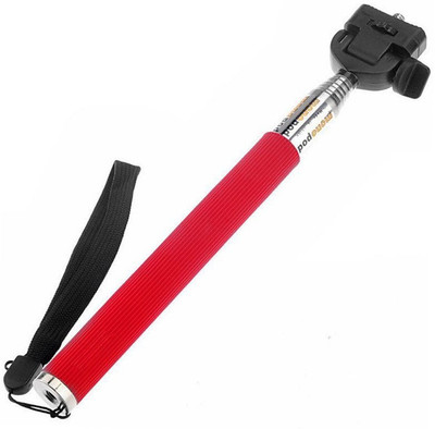 Evoque Selfie Stick With Bluetooth Remote Selfie Stick(Red, Supports Up to 500 g)