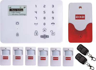 

D3D Model D9 with 6 PIR + 2 Remote+Siren Touch Screen Smart phone iOS/ Android Mobile apps Wireless Sensor Security System