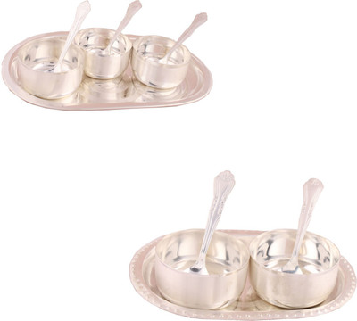 

G S Museum 3 Premium Bowl Set with Oval Tray and Premium 2 Bowl Set with Oval Tray Bowl Spoon Tray Serving Set