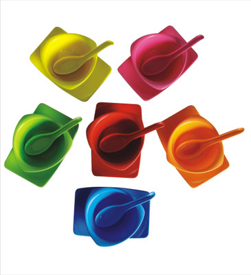 

RECON Soup Set - 6pc (Twist) Bowl Spoon Tray Serving Set(Pack of 18)