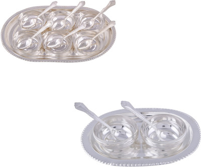

G S Museum 6 Square Bowl with Spoon and Tray and 2 Manchurian Bowl Set with Oval Tray Bowl Spoon Tray Serving Set
