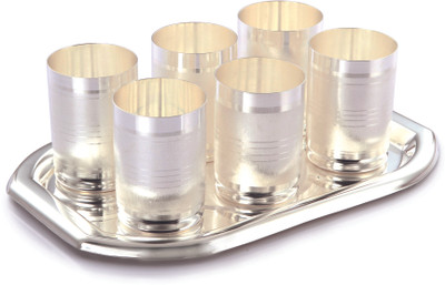 10% OFF on Ojas New Disco Glass, Tray Serving Set(Pack of 7)