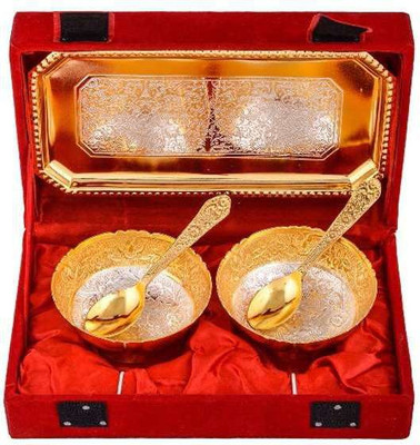 

Odna Bichona Housewarming Gift Bowl Spoon Tray Serving Set(Pack of 5)