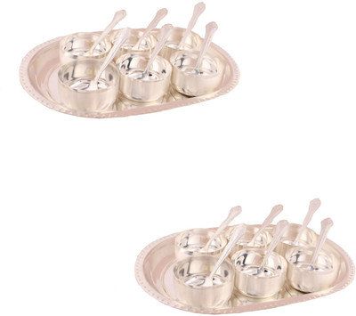 

G S Museum Premium 6 Bowl Set with Oval Tray 2 Sets Bowl Spoon Tray Serving Set
