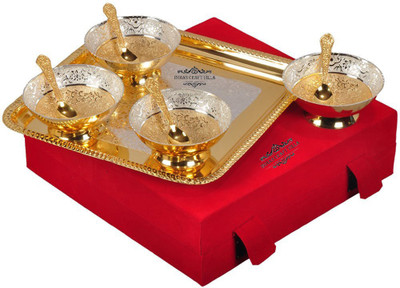 

Indian Craft Villa ICV-CP-107 Bowl Spoon Tray Serving Set(Pack of 9)