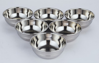 

Elegante Silver Touch Bowl Bowl Spoon Plate Ladle Serving Set(Pack of 6)