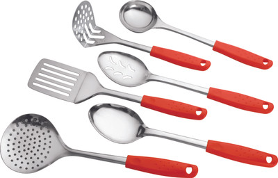 

Elegante Plastic Handle K.T. Bowl Spoon Plate Ladle Serving Set(Pack of 6)
