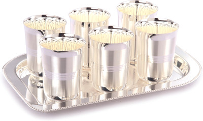 10% OFF on Ojas Saiba Glass, Tray Serving Set(Pack of 7)