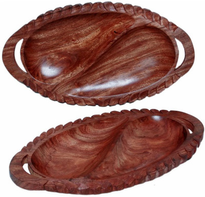 

Craftatoz Bowl Tray Serving Set(Pack of 2)