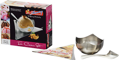 

MiLi 1 PERSON ICE-CREAM SERVING Bowl Spoon Tray Serving Set