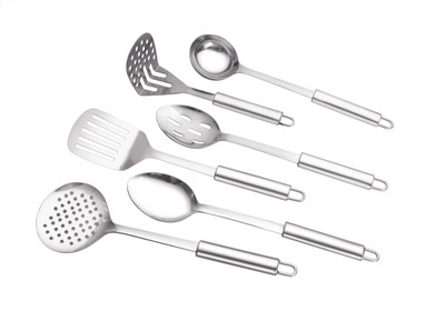 Elegante Oval Tube K.T Bowl Spoon Plate Ladle Serving Set(Pack of 6)