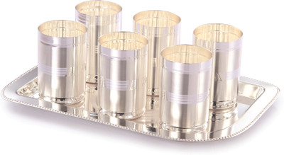 9% OFF on Ojas Ditto Glass, Tray Serving Set(Pack of 7)