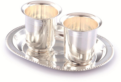 Ojas Payal Glass, Tray Serving Set(Pack of 3)
