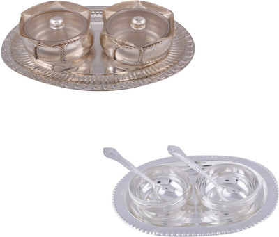 

G S Museum 2 Big Tai Loti Set and 2 Manchurian Bowl Set with Oval Tray Bowl Spoon Tray Serving Set