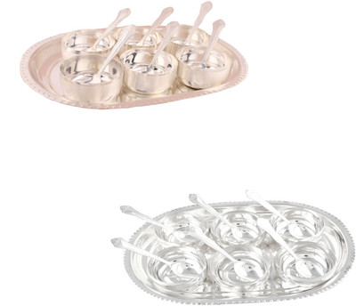 

G S Museum Premium 6 Bowl Set with Oval Tray and 6 Manchurian Bowl Set with Oval Tray Bowl Spoon Tray Serving Set