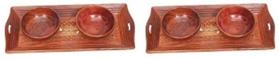 

Onlineshoppee 2 Tray With 4 Bowls Bowl Tray Serving Set(Pack of 6)