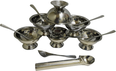 Dynore 13 pcs Ice cream set Bowl Spoon Serving Set(Pack of 13)