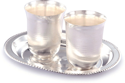 10% OFF on Ojas Disco Glass, Tray Serving Set(Pack of 3)