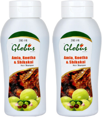 

Globus Amla Reetha & Shikakai Hair Shampoo Pack of 2(400 ml)