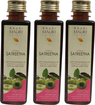 

Khadi Mauri Sat Reetha Shampoo - Pack of 3 - Premium Herbal(750 ml)