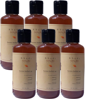 

Khadi Mauri Herbal Henna Shampoo - Pack of 6 - Premium Natural(1260 ml)
