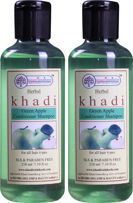 

Khadi Rishikesh Herbal Green Apple Pack of 2 Contitioner Shampoo Each -(210 ml)