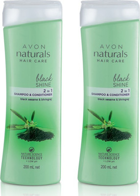 

Avon Black Shine 2 in 1 Shampoo & Conditioner (pack of 2 of 200 ml each)(400 ml)