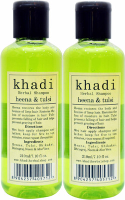

Khadi Herbal Heena & Tulsi Shampoo (210ml x 2)(420 ml)