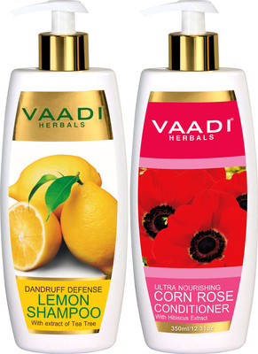 

Vaadi Herbals Dandruff Defense Lemon Shampoo With Corn Rose Conditioner ( 350 ml x 2)(350 ml)