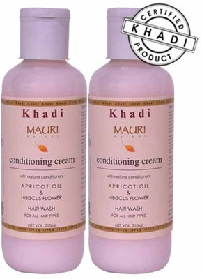 

Khadi Mauri Conditioning Cream Shampoo - Pack of 2 - Premium Natural Herbal(420 ml)