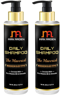 

Man Arden Daily Hair Shampoo - The Maverick - With Pro Vitamin B5 & Avocado (Pack of 2)(200 ml)