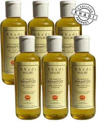 

Khadi Mauri Anti Dandruff Herbal Shampoo - Pack of 6 - Premium Natural(1260 ml)
