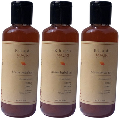 

Khadi Mauri Henna Herbal Shampoo - Pack of 3(630 ml)