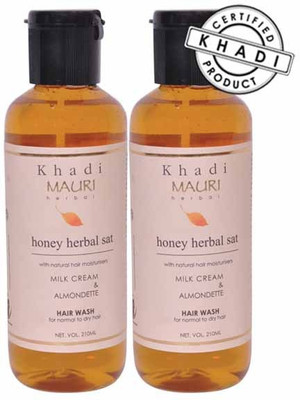 

Khadi Mauri Herbal Honey Shampoo - Pack of 2 -Premium Natural(420 ml)