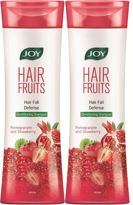 Joy Hair Fruits Conditioning Shampoo Hair Fall Defense(Pomegranate & Strawberry )(Pack of 2 x 400 ml) Men & Women(800 ml)