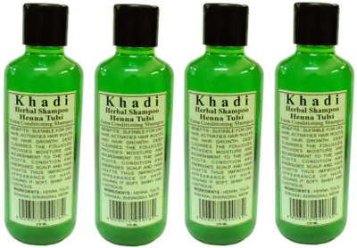 

Khadi Herbal Henna Tulsi Shampoo pack of 4(840 ml)