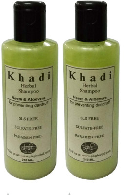 

Khadi Herbal Neem & Aloe Vera SLS, Sulfate and Parabens Free Shampoo (Twin Pack)(420 ml)
