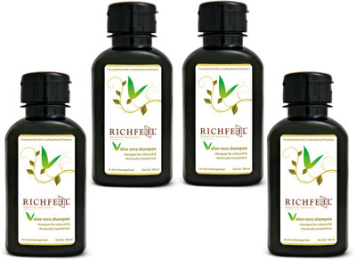 Richfeel Aloe Vera Shampoo Pack Of 4(400 g)
