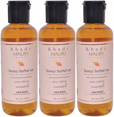 

Khadi Mauri Honey Herbal Sat Shampoo - Pack of 3(630 ml)