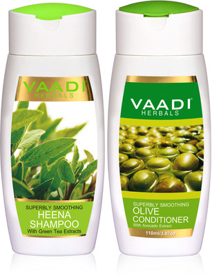 

Vaadi Herbals Superbly Smoothing Heena Shampoo With Olive Conditioner ( 110 ml x 2)(110 ml)